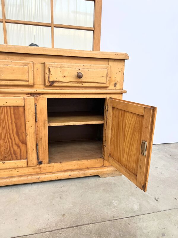 Ensemble Buffet & Miroir XXL ''Esprit Atelier'' – Pin Patiné