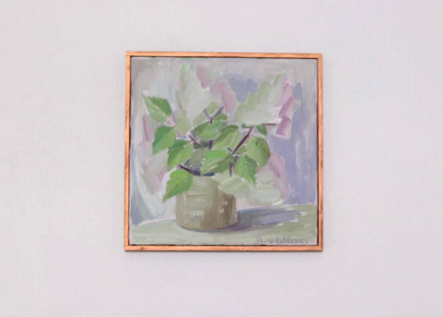 Swedish Oil on Canvas – “Höstsyrener (Autumn Lilacs)” by Paula Wilson
