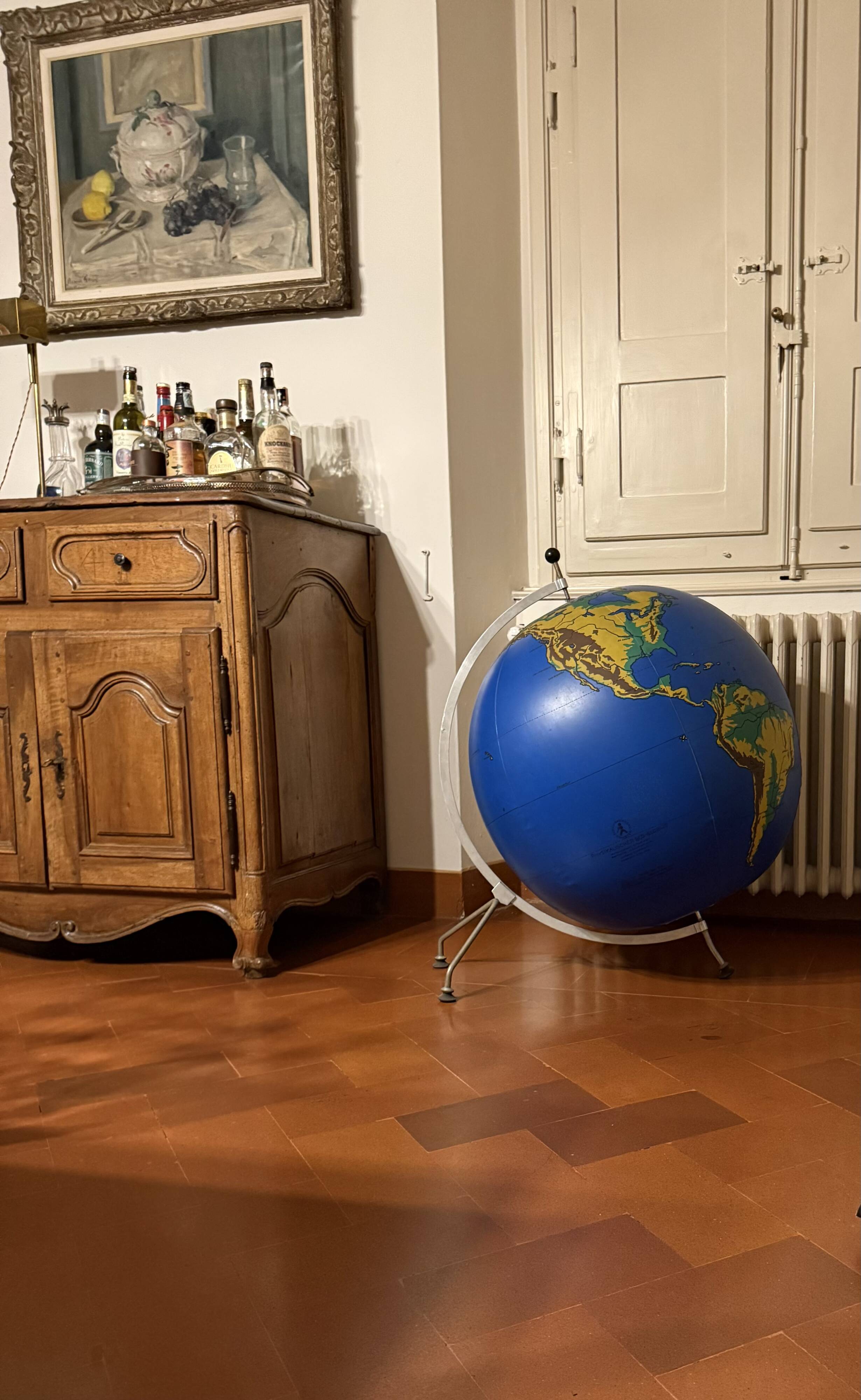 Schul Knickmann, floor inflatable physical Globe, Hamburg Germany 1950