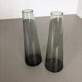 1960s set of 2 turmalin vases by Wilhelm Wagenfeld for WMF, Germany