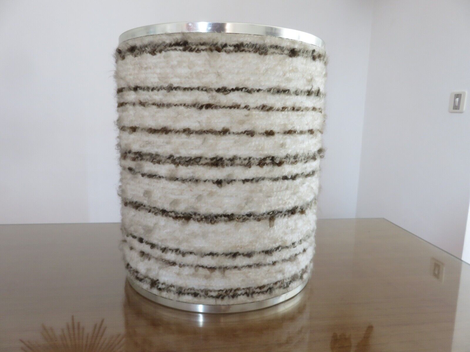 Brushed aluminum lamp and chrome aluminum typical 70s