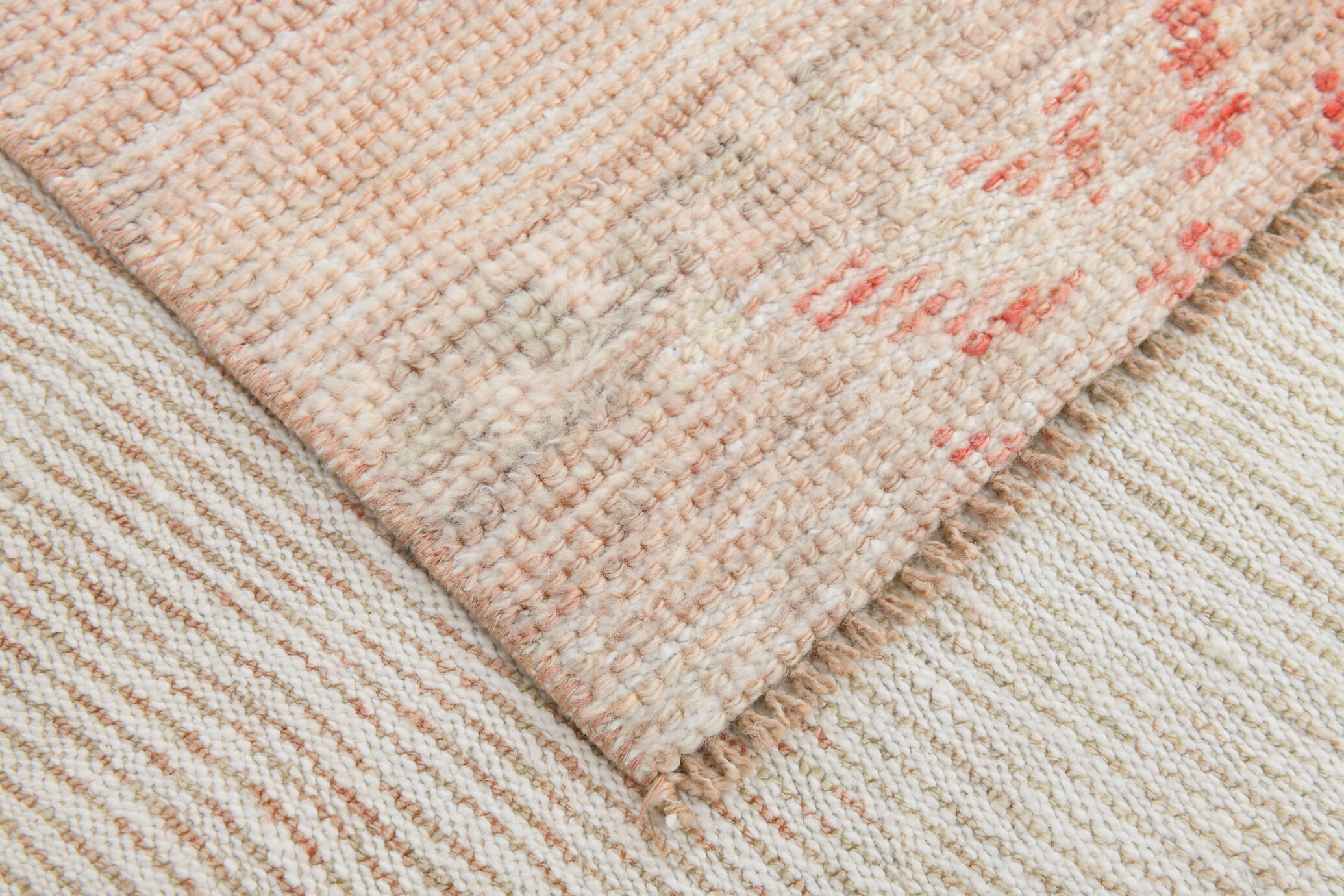 3x12 Red Beige Turkish Vintage Runner Rug,92x371Cm