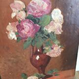 Oil on canvas, bouquet of flowers