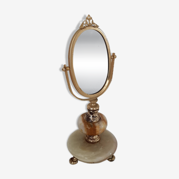 Miroir psychée de table vintage avec pied marbre 26cm