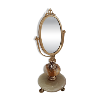 Miroir psychée de table vintage avec pied marbre 26cm
