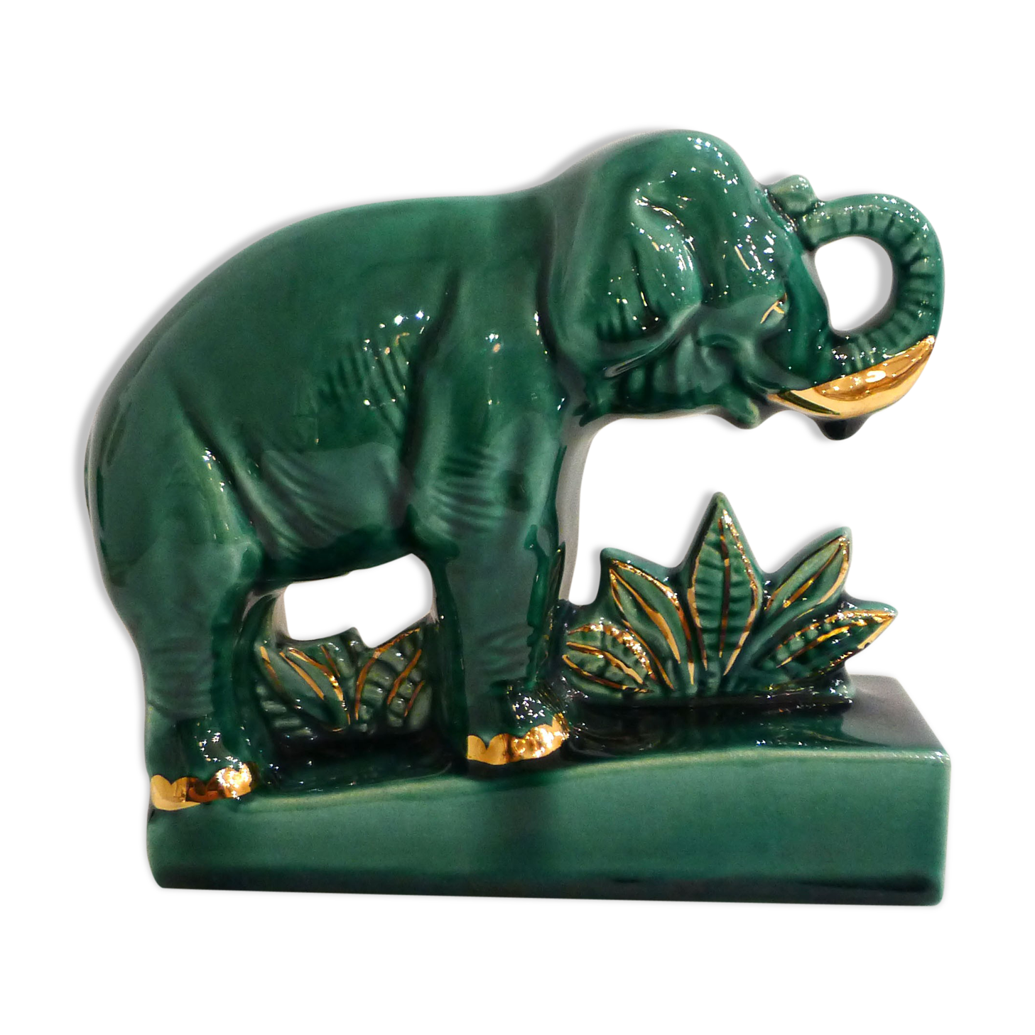 Elephant art deco bookends