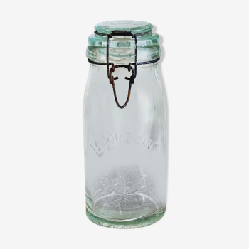 Jar la lorraine in light green glass 1 liter