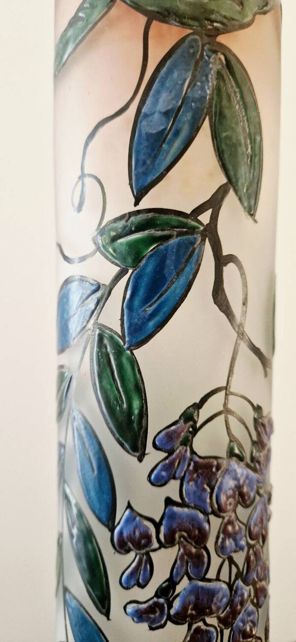 Vase art déco signé verrerie leune - auguste heiligenstein - 1920