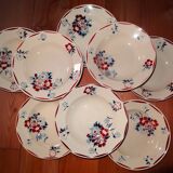 Set of 8 deep plates K and G Lunéville model "Evreux"