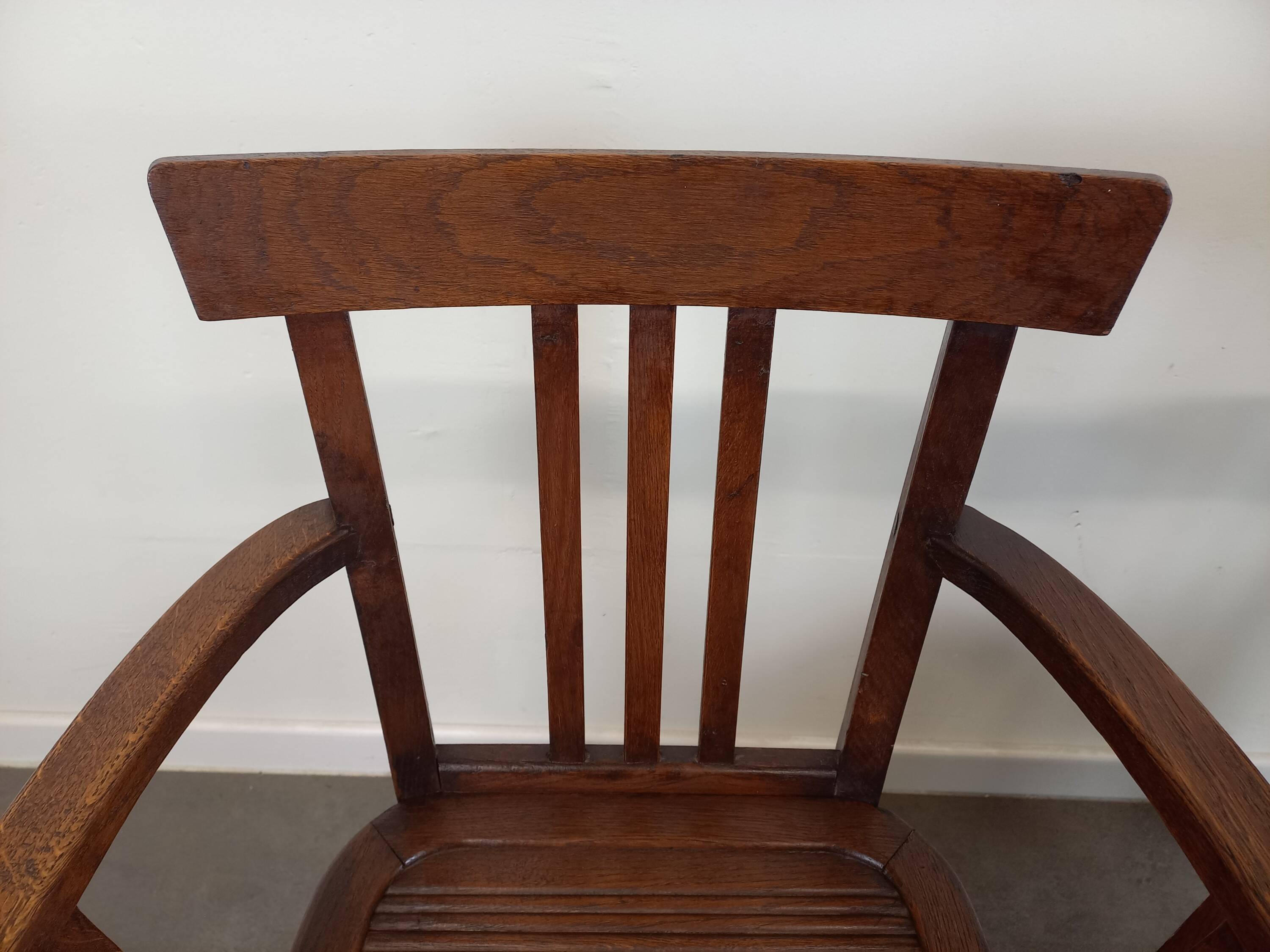 Pair of wooden bridge armchairs