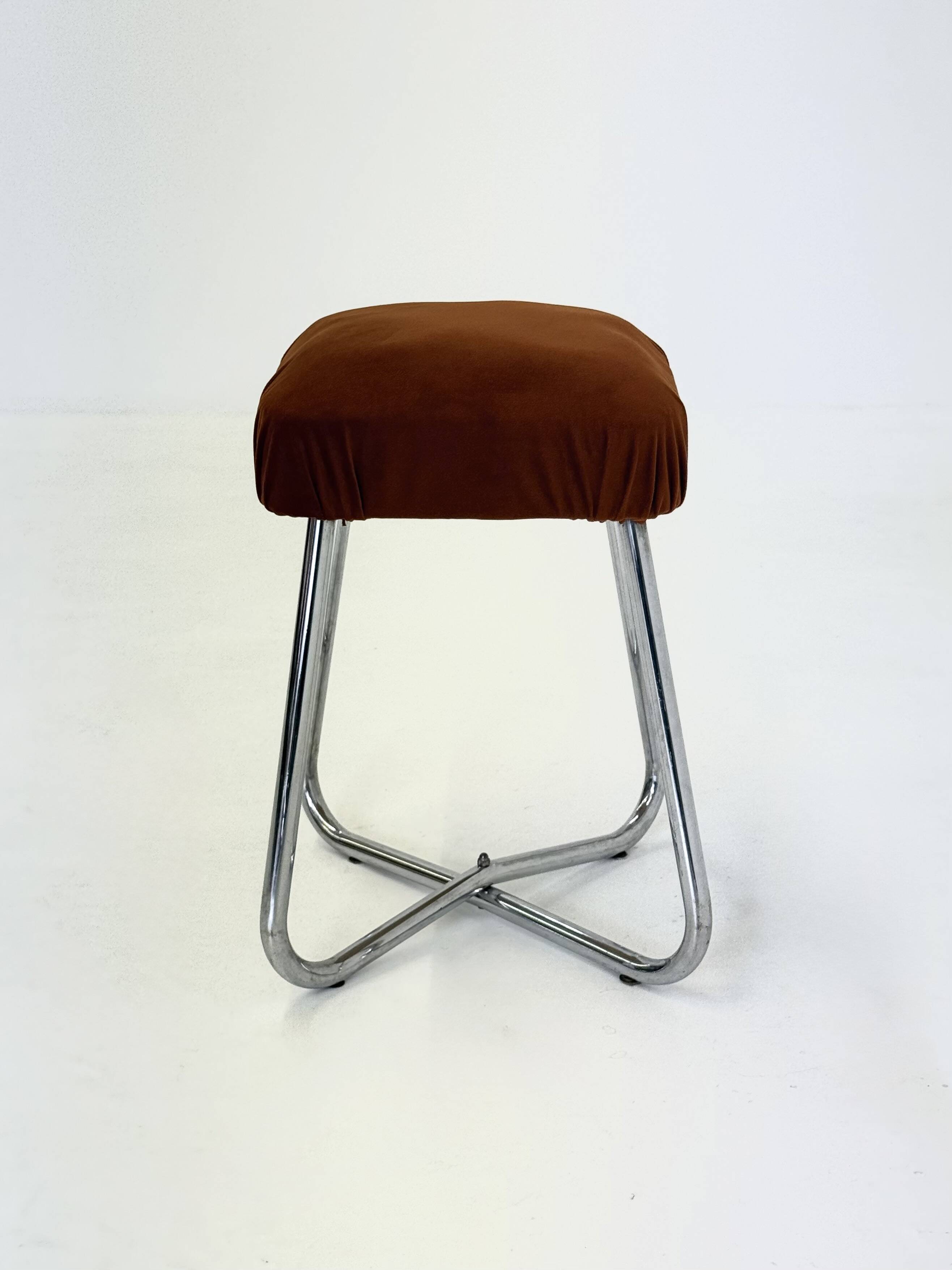 Vintage Bauhaus tubular frame stool