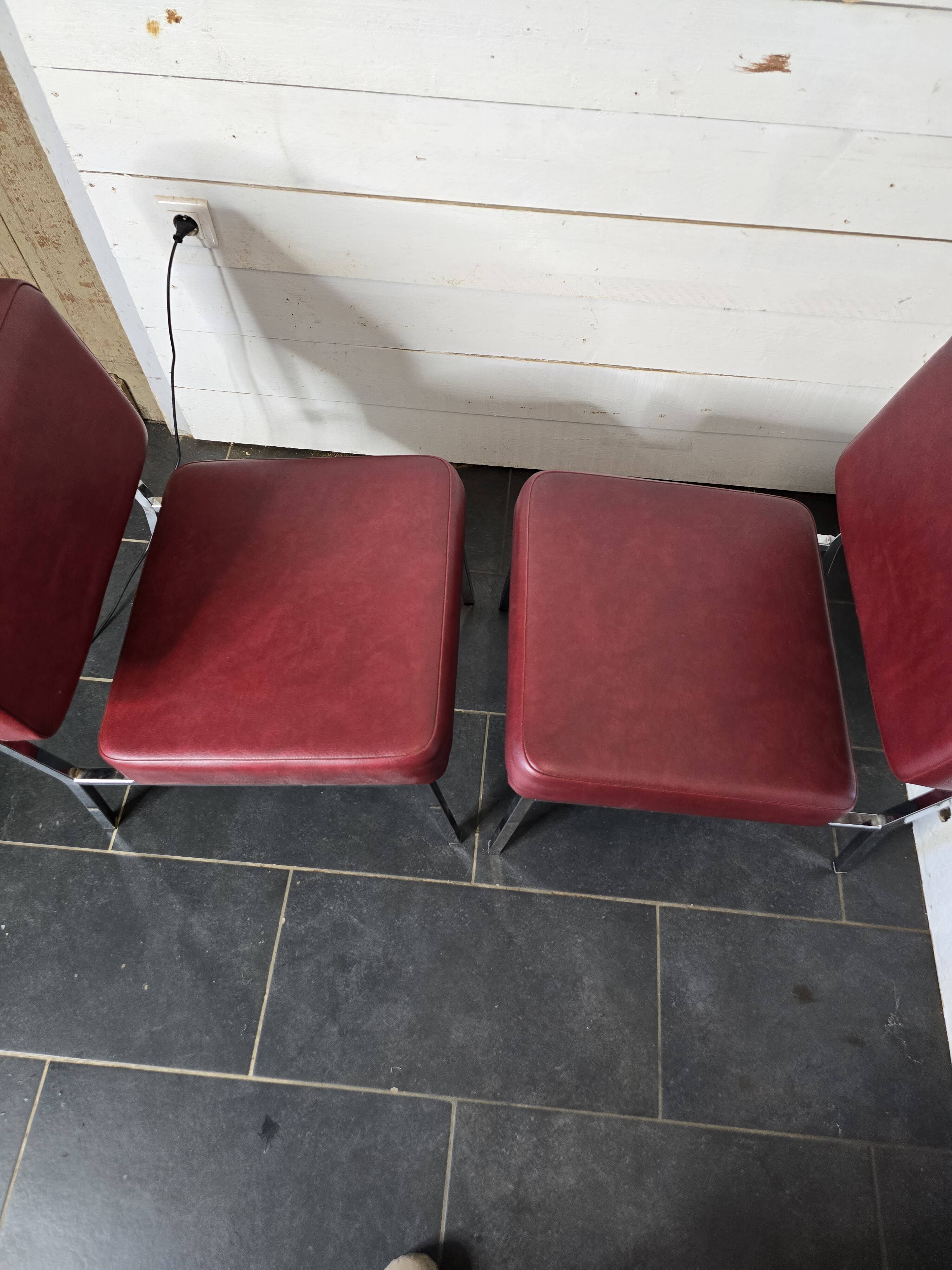Pair of chrome footed armchairs from the 60s