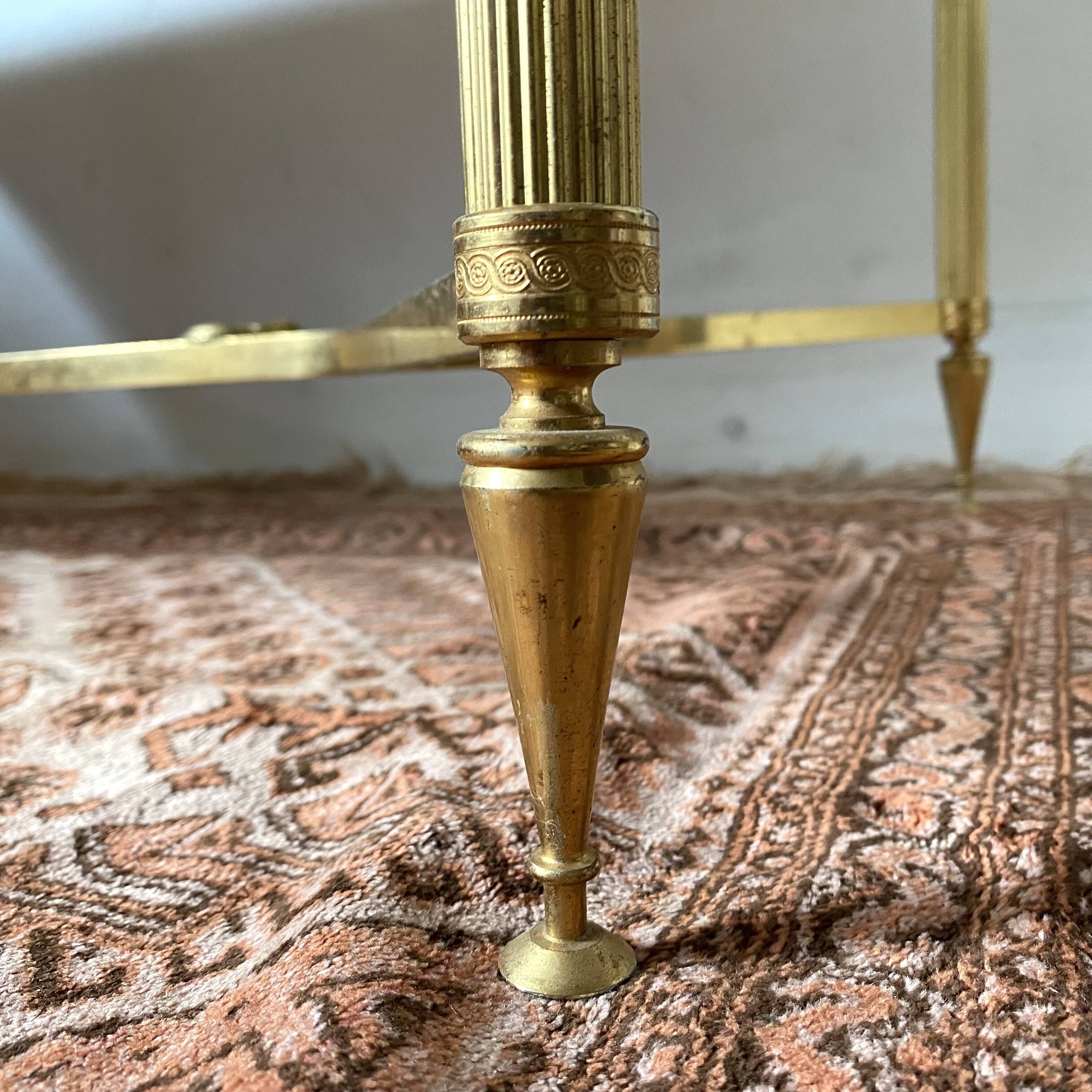Vintage coffee table in marble and gold-tone metal