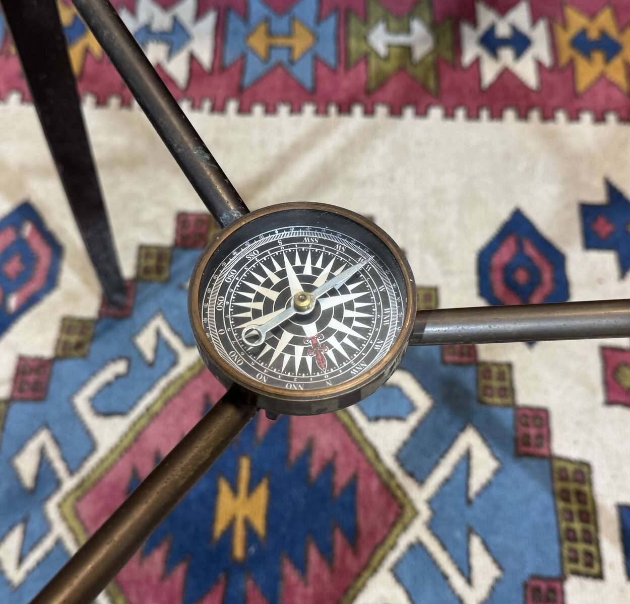 Modern marine floor lamp with compass