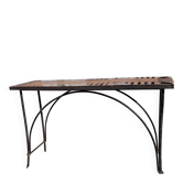 Wrought Iron and Natural Stone Console