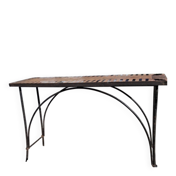 Console en Fer Forgé et Pierre Naturelle