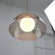 Space-age Italian Brass, Opaline and Plexiglass Pendant Lamp