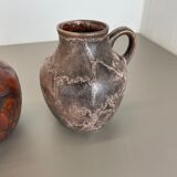 Set of 2 Pottery Vases Fat Lava Abstract Designed by Ruscha, Germany, 1960s
