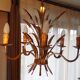 5-light gold-plated iron wheat sheaf chandelier
