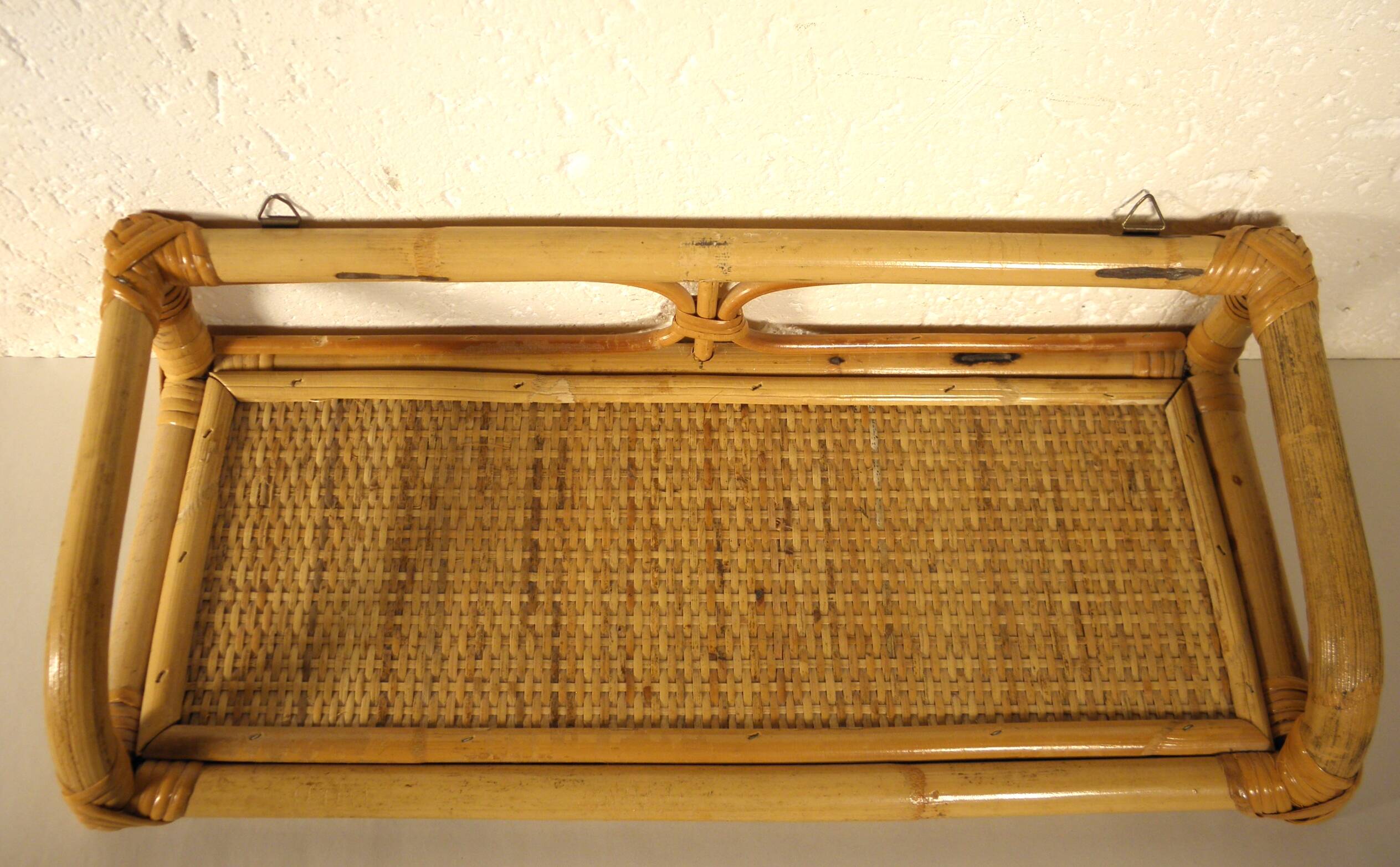 Etagère murale en rotin 45 x 20