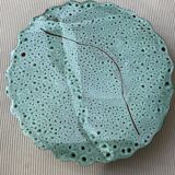 Plat sur pied vert turquoise