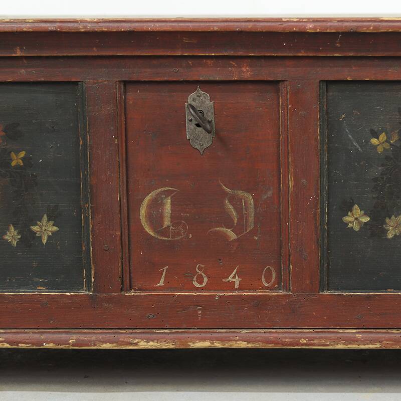 Painted Folk Art Bridal Chest 1840