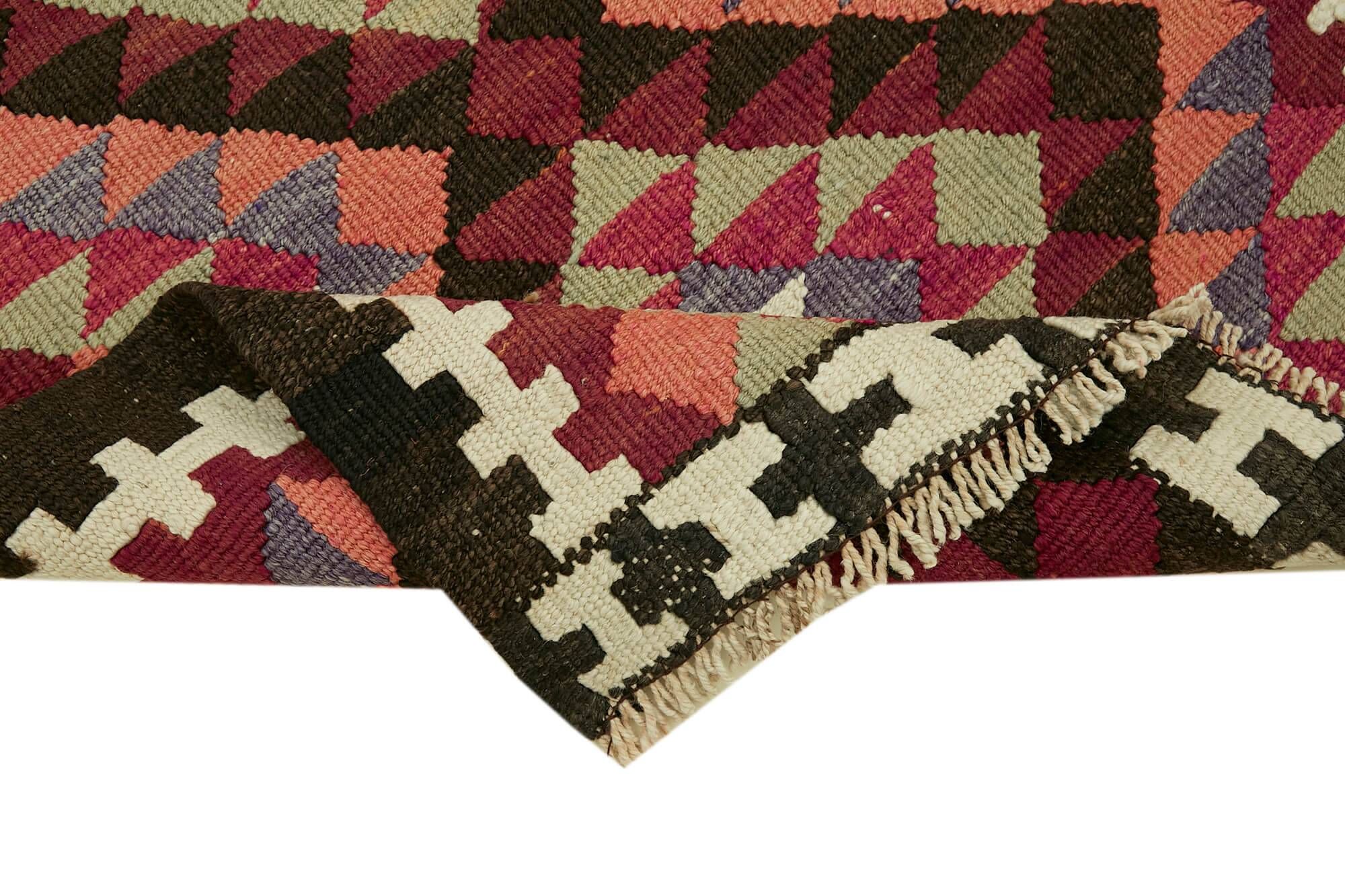 Turkish Handwoven Vintage Herki Kilim 88 cm x 407 cm