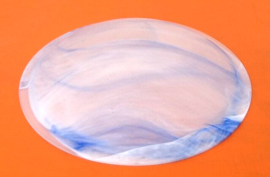 Wall lamp / ceiling lamp Satin curved glass cover with marbled blue effect...