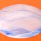 Wall lamp / ceiling lamp Satin curved glass cover with marbled blue effect...