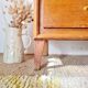 Commode vintage années 50 en bois – 4 tiroirs – pieds compas