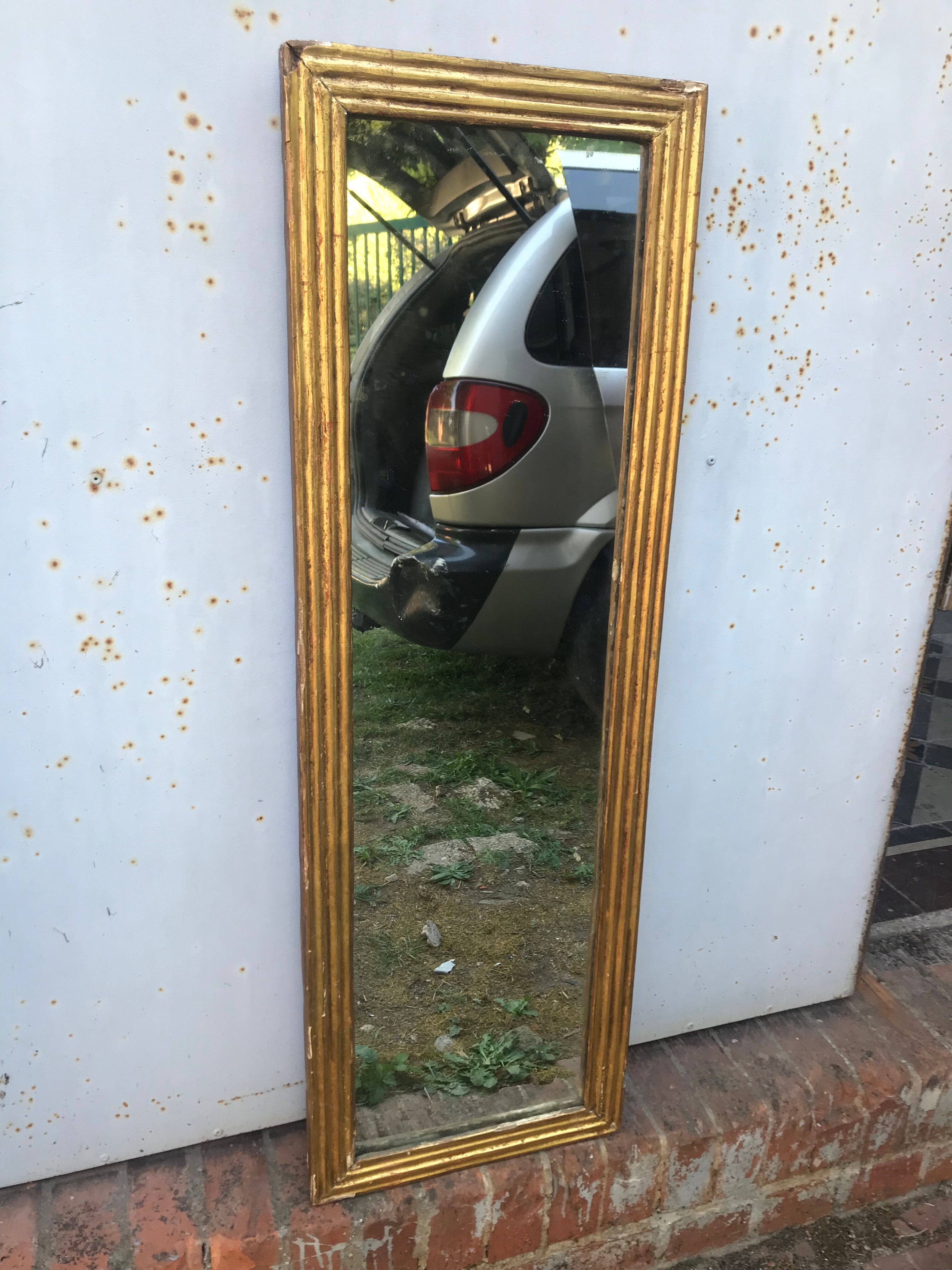 Mirror in between ancient gold leaf 31x97cm