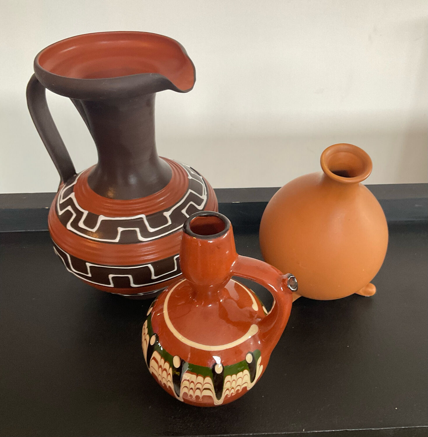 Trio of vintage ceramic vases