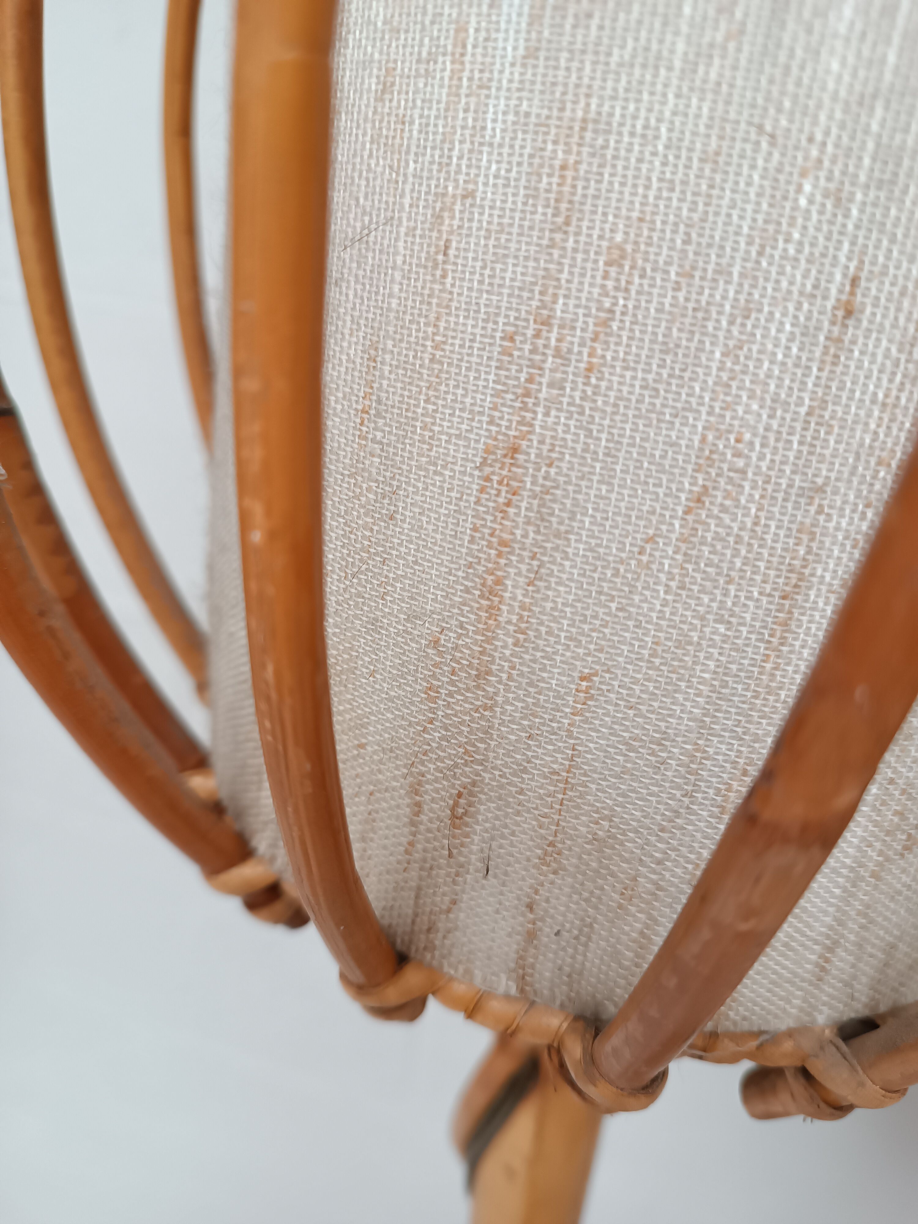 Bamboo and rattan floor lamp 2 fires 60s