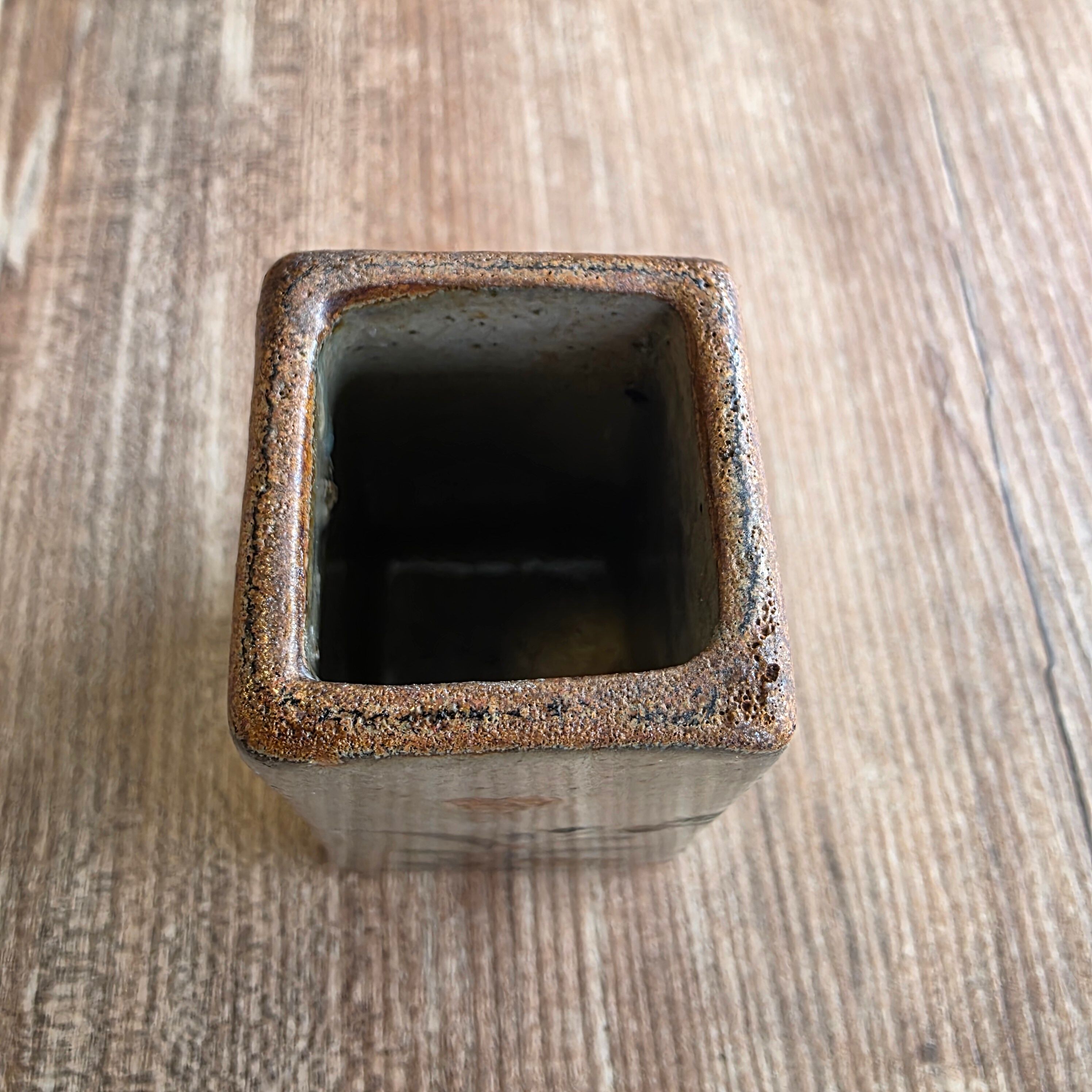 Vase Pyramidal Grès Signé Jorge Wilmot - Tonalá Mexique - Vintage