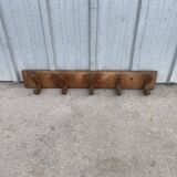 Wooden wall-mounted coat rack with 5 hooks