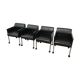 Set of 4 armchairs in leather and black lacquered metal Rosenthal