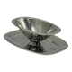 Saucière vintage en acier inoxydable avec plateau ovale intégré