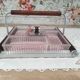 Vintage appetizer tray in wood, glass and metal