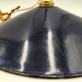 Blue enameled sheet metal pendant lights