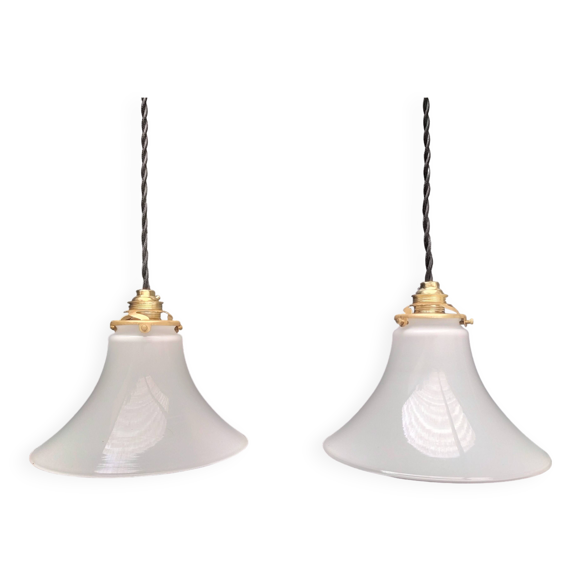 Opaline pendant lights