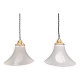 Opaline pendant lights