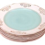 1950s Earthenware with gilding 6 dinner plates