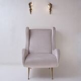 Paire d'appliques murales Art Nouveau antiques en bronze doré à fleurs de lys et feuillages, années 1890, françaises, recâblées