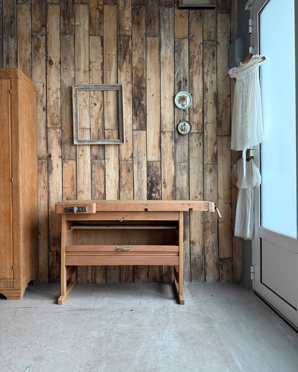 Vintage solid beech workbench (renovated)