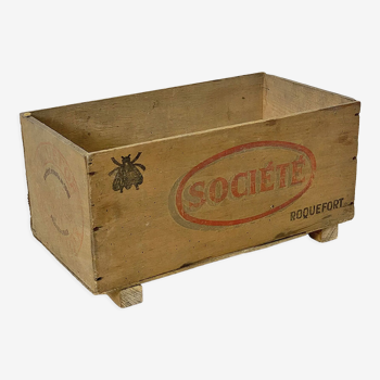 Caisse en bois "Roquefort Société"