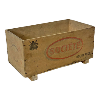 Caisse en bois "Roquefort Société"