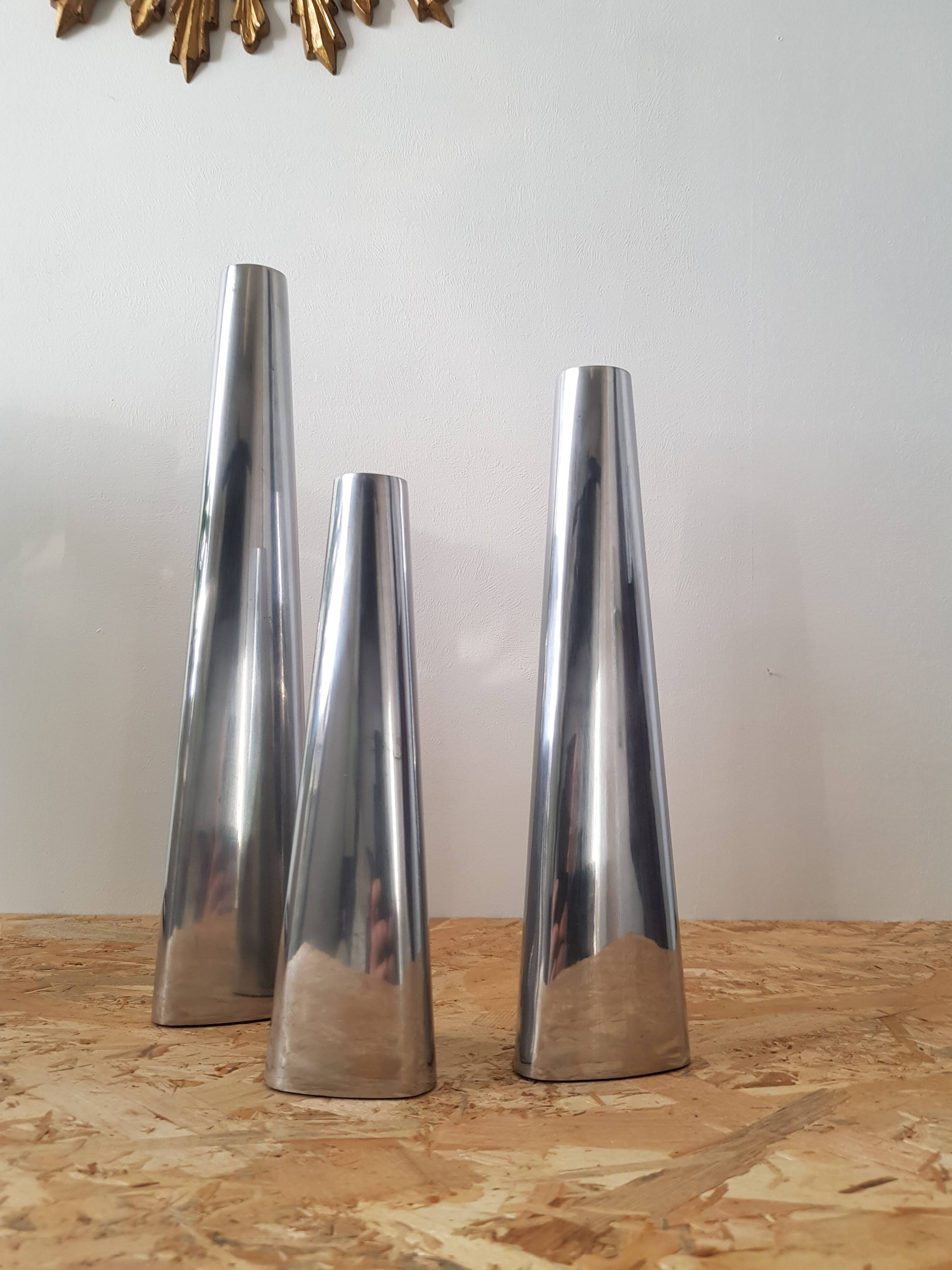Aluminum candle holder set