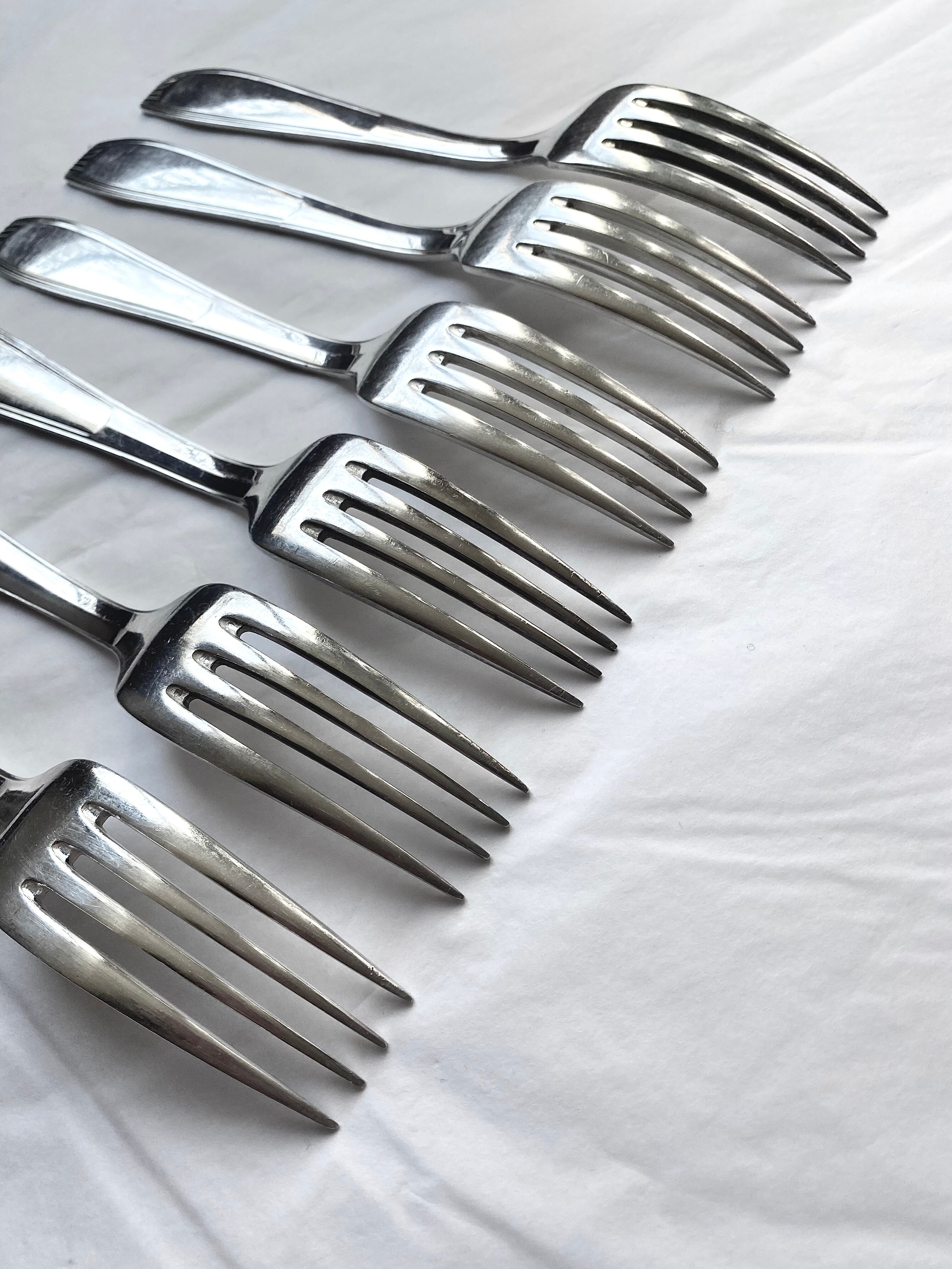 Christofle cutlery set - 11 fourchettes de table et 11 cuillères à soupe - Art déco - Métal argenté