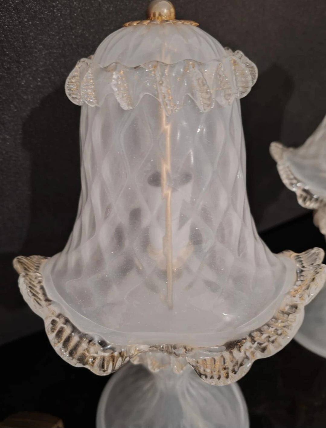 set de lampes en verre murano champignons