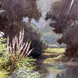 Painting Paul Monnier (1907-1982) Velars banks of the Ouche (21) Burgundy